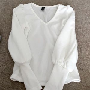 Shein white ripped blouse